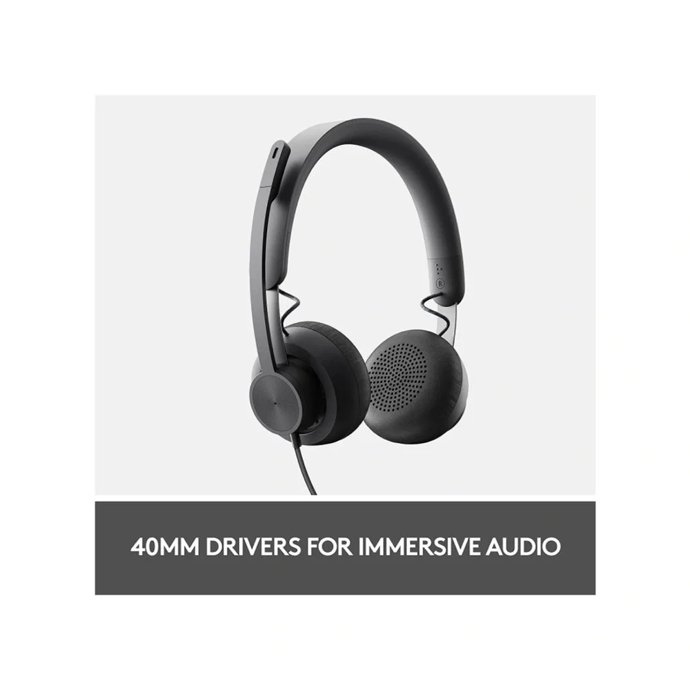 Logitech Zone Wired‎ Headset, with advanced noise-canceling mic technology